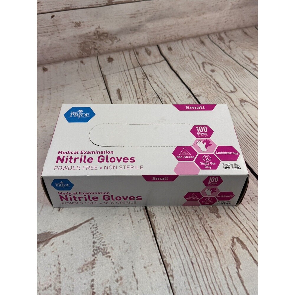 MedPride Powder-Free Nitrile Exam Gloves, small - 100 Count